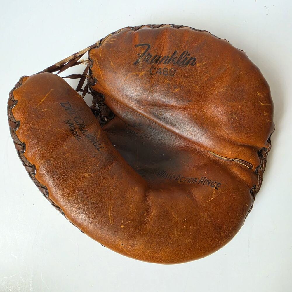 Franklin Catchers Mitt Del Crandall Baseball C489 Whip Action Hinge RHT READ